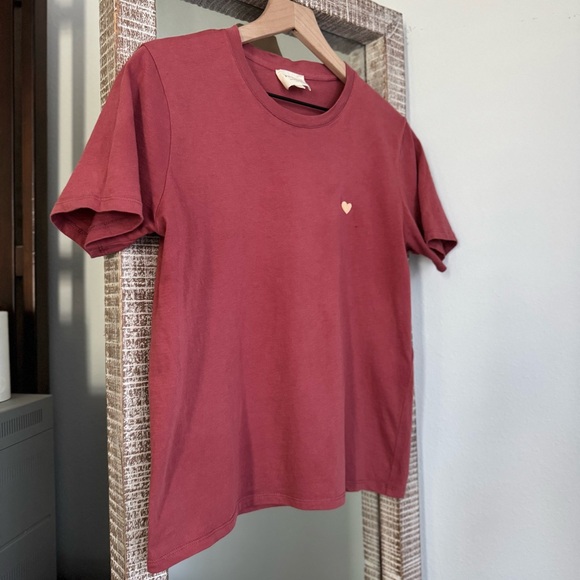 Sezane Conrad T-shirt in Rosewood - Picture 2 of 7